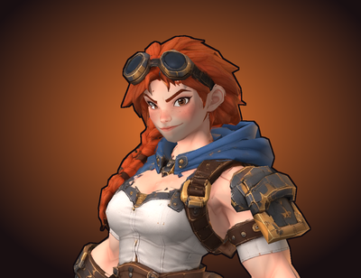 Portrait of Hilde, a hero in development for Battle Arena Masters, rendered from the hero's 3D model in the Unity game.