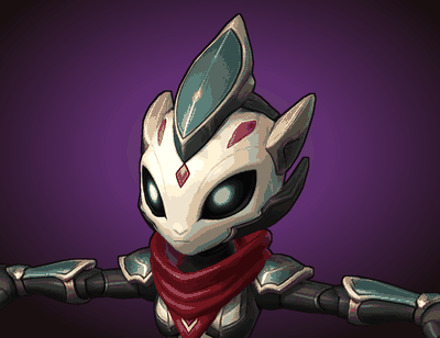 Portrait of Tikta, a hero in development for Battle Arena Masters, rendered from the hero's 3D model in the Unity game.