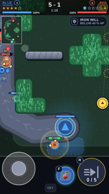 Brawler on the Garden map with Iron Will shown at the top of the screen
